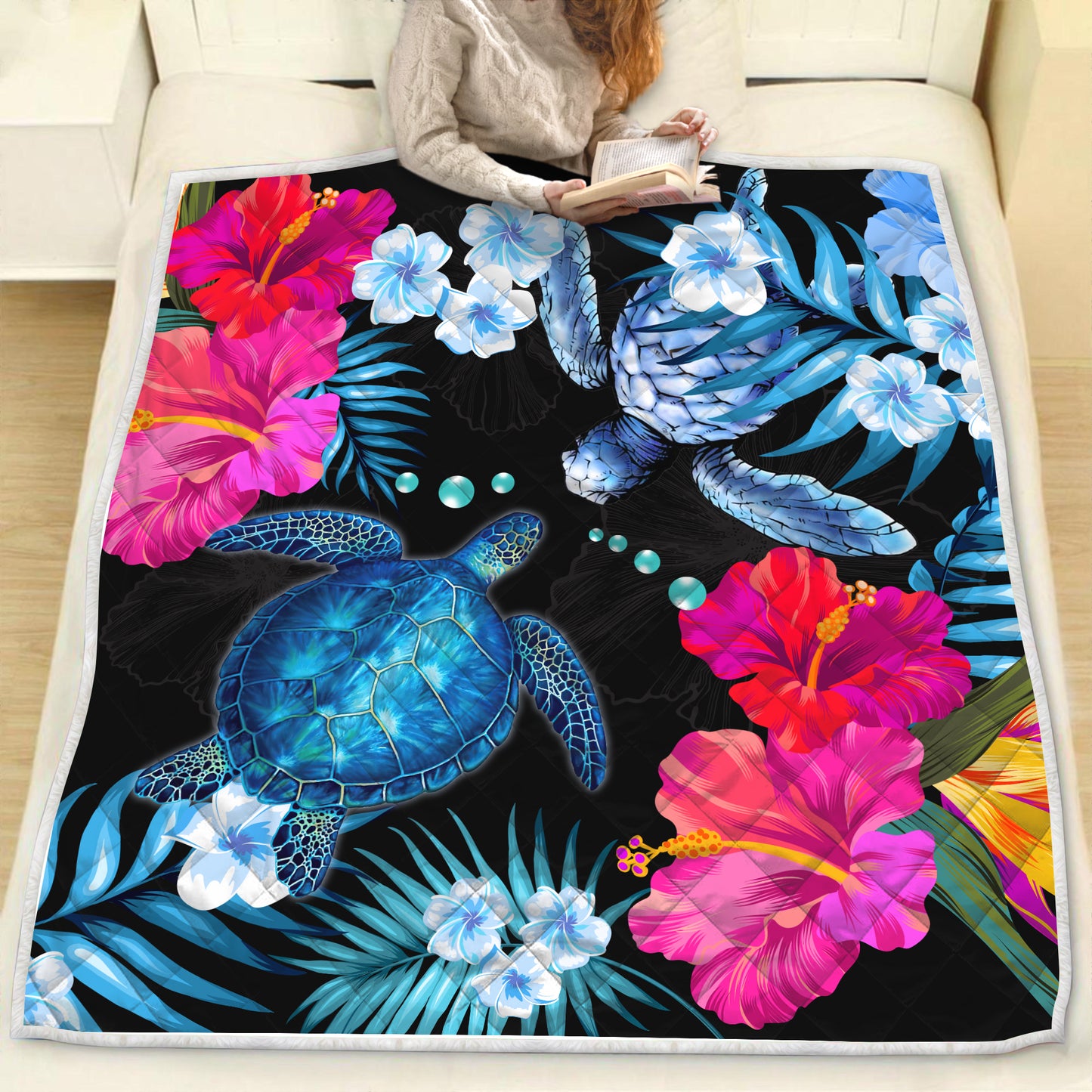 Amazing Hibicus Turtle Quilt