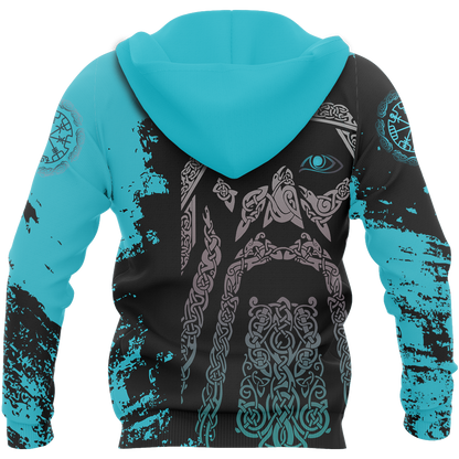Viking Odin - Wotan Special Blue Pullover - Amaze Style™-ALL OVER PRINT HOODIES