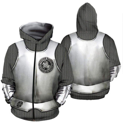 3D All Over Printed Hoodie Chainmail Knight Armor Shirts MP819-Apparel-MP-Zipped Hoodie-XS-Vibe Cosy™