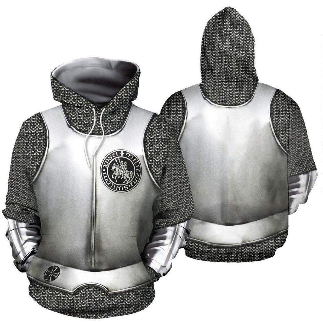 3D All Over Printed Hoodie Chainmail Knight Armor Shirts MP819-Apparel-MP-T-shirt-XS-Vibe Cosy™