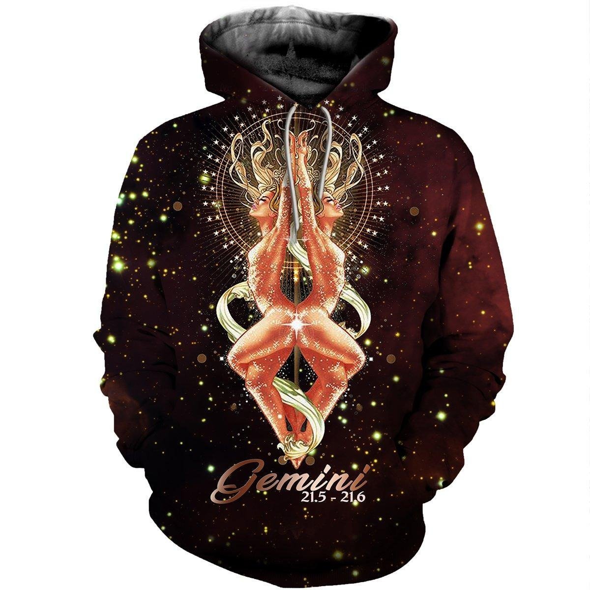 3D ALL OVER PRINTED GEMINI ZODIAC T SHIRT NTH160855-Apparel-NTH-Hoodie-S-Vibe Cosy™