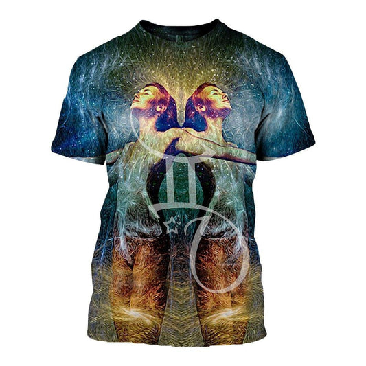 3D ALL OVER PRINTED GEMINI ZODIAC T SHIRT NTH160854-Apparel-NTH-T-Shirt-S-Vibe Cosy™