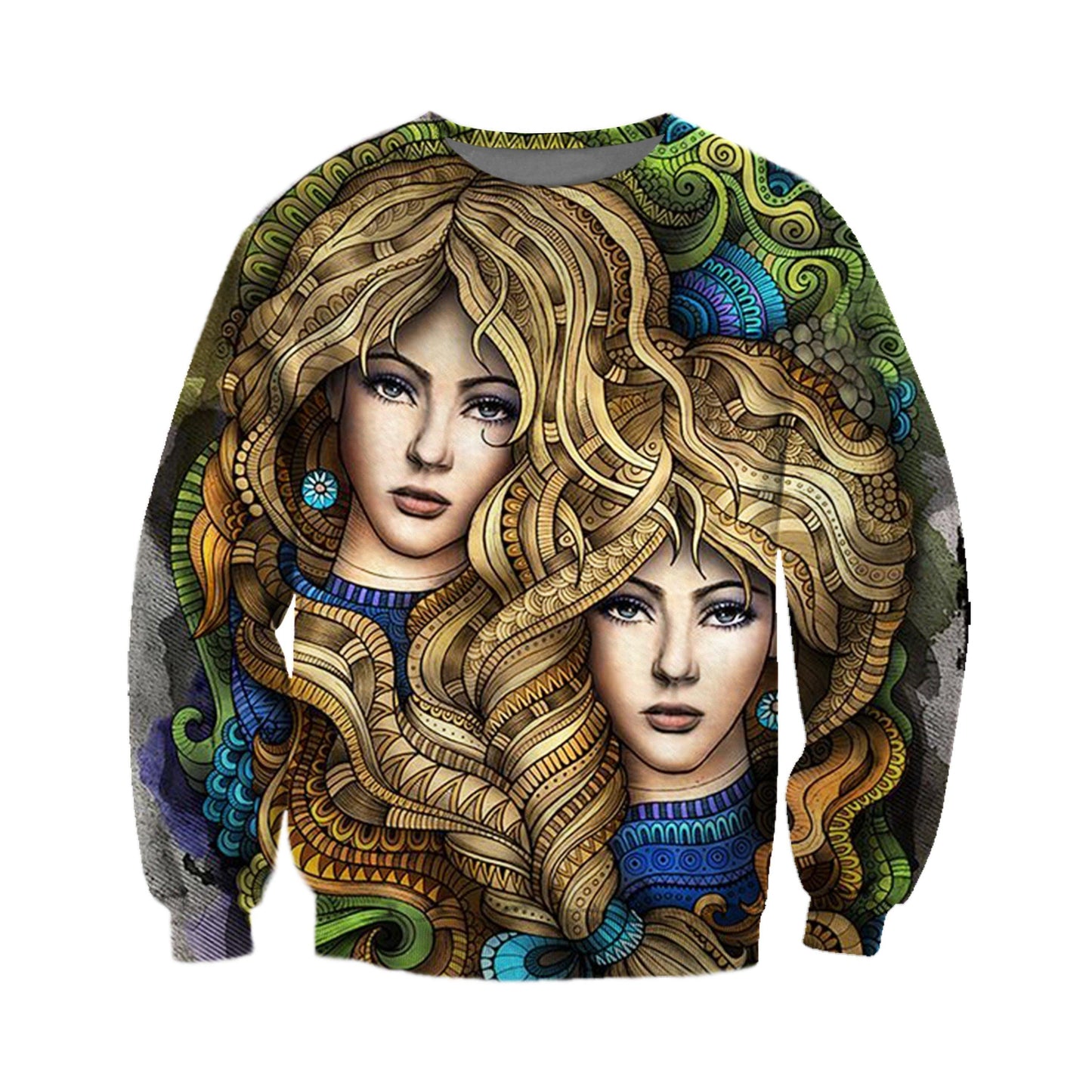 3D ALL OVER PRINTED GEMINI ZODIAC T SHIRT NTH160852-Apparel-NTH-Sweat Shirt-S-Vibe Cosy™