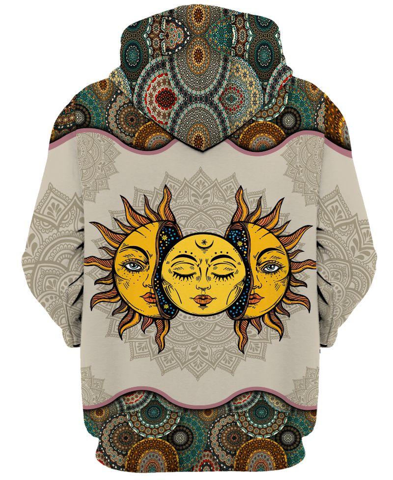Hippie Sun Design 3D All Over Printed Unisex Shirts