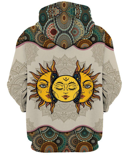 Hippie Sun Design 3D All Over Printed Unisex Shirts