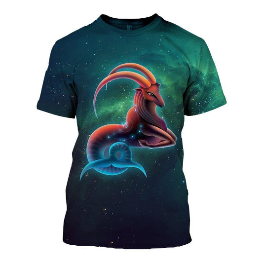 3D ALL OVER PRINTED CAPRICORN ZODIAC T SHIRT NTH160845-Apparel-NTH-T-Shirt-S-Vibe Cosy™