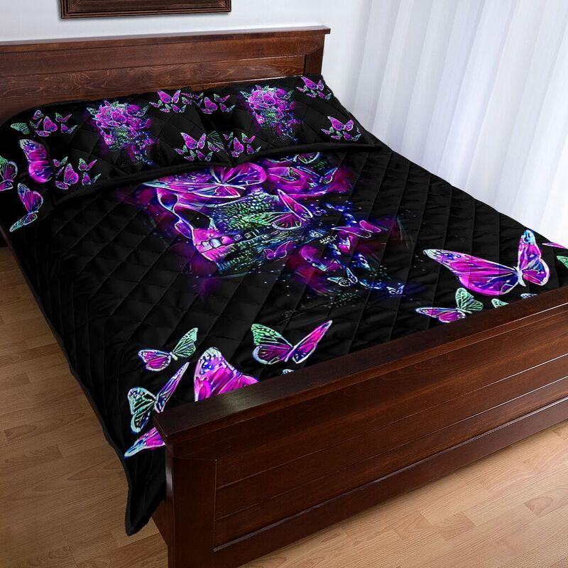 Quilt bedding set love skull QB05192003S PL-Bedding Set-PL8386-Twin-Vibe Cosy™