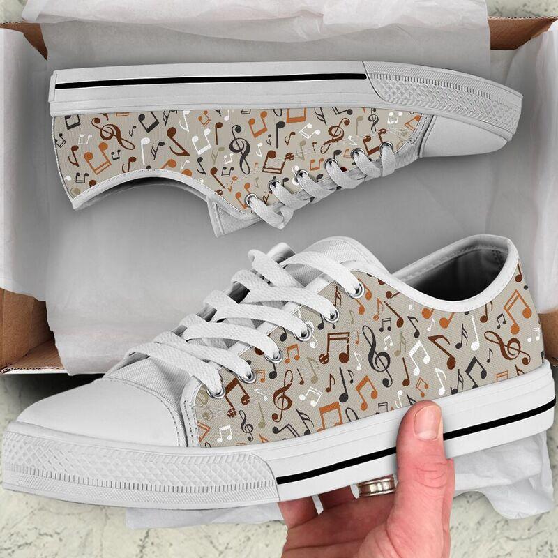 Music Note 3D All Over Printed Sneaker For Men And Women TT210201-TT-Unisex Low Top Canvas Shoes-White-EU36 (US6)-Vibe Cosy™