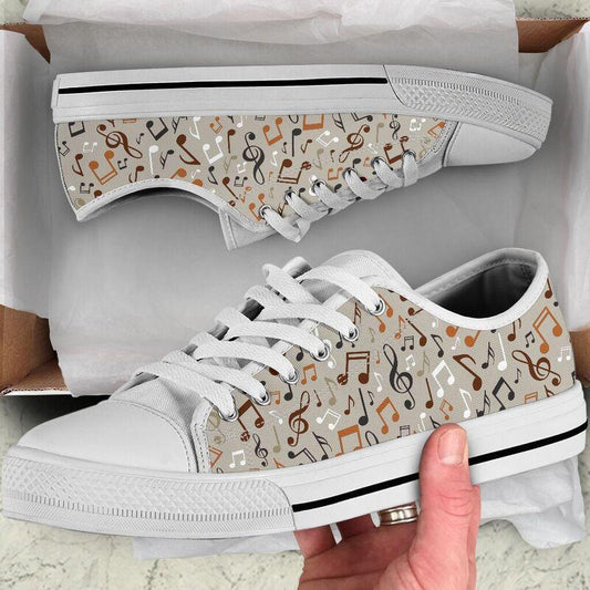 Music Note 3D All Over Printed Sneaker For Men And Women TT210201-TT-Unisex Low Top Canvas Shoes-White-EU36 (US6)-Vibe Cosy™