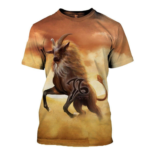 3D ALL OVER PRINTED CAPRICORN ZODIAC T SHIRT NTH160844-Apparel-NTH-T-Shirt-S-Vibe Cosy™