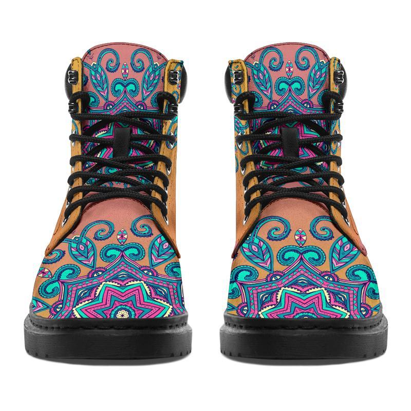 Flamingo water color all season boots NNK022101-Shoes-NNK-Women's Leather Boots-US5 (EU35)-Vibe Cosy™