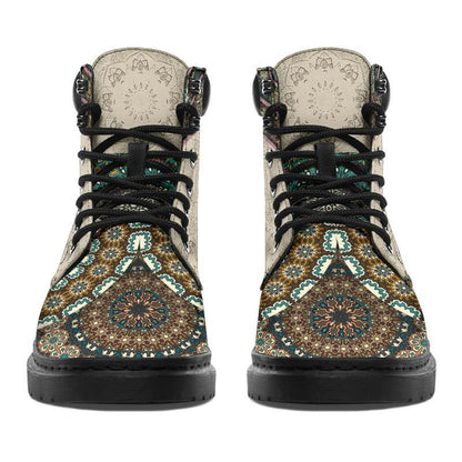Australian Shepherd Boho pattern all season boots NNK022102-Shoes-NNK-Women's Leather Boots-US5 (EU35)-Vibe Cosy™