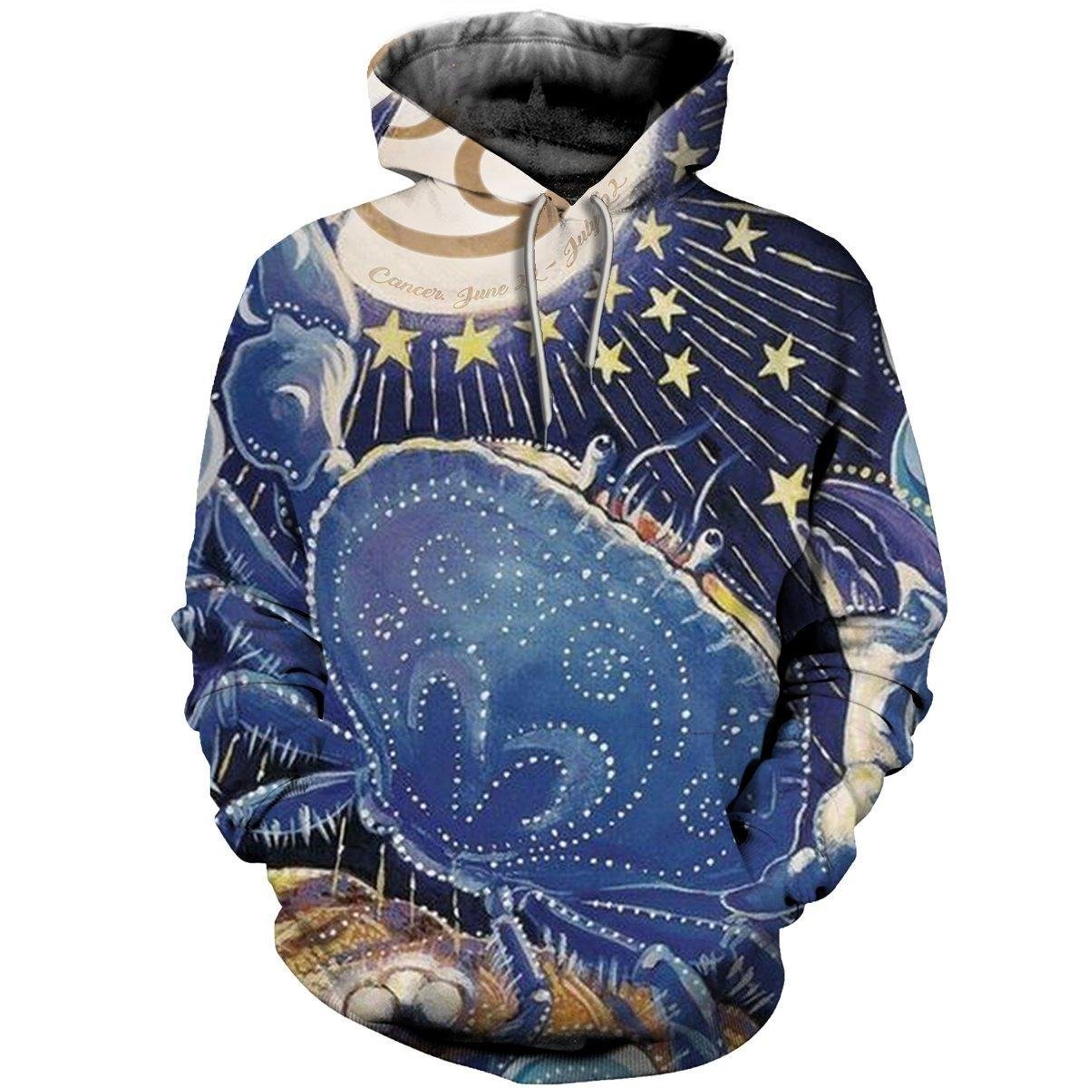 3D ALL OVER PRINTED CANCER ZODIAC T SHIRT NTH160841-Apparel-NTH-Hoodie-S-Vibe Cosy™