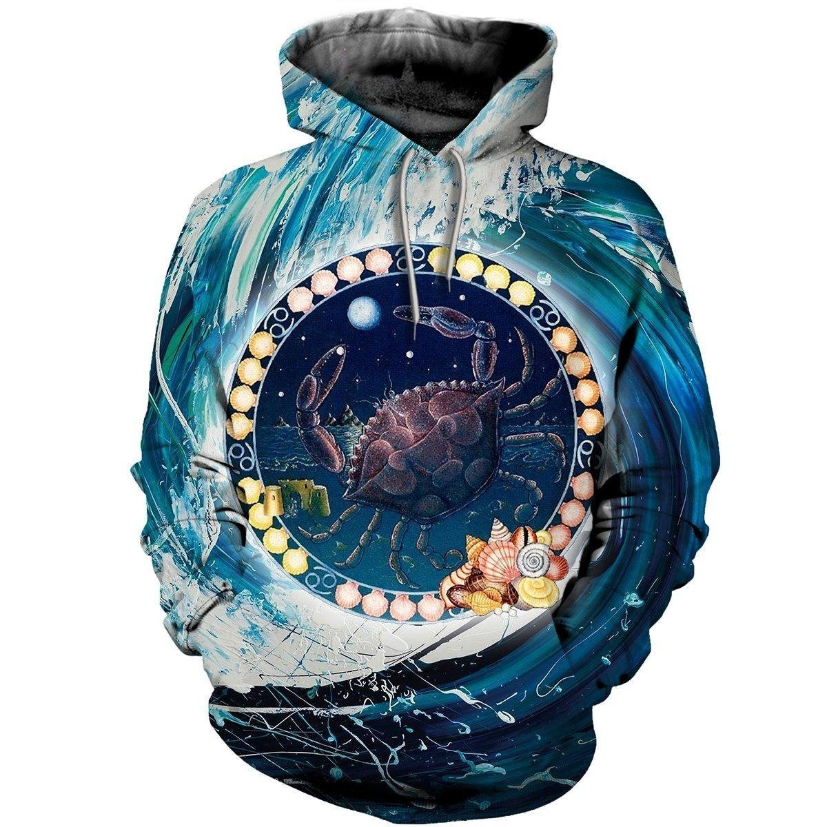 3D ALL OVER PRINTED CANCER ZODIAC T SHIRT NTH160839-Apparel-NTH-Hoodie-S-Vibe Cosy™