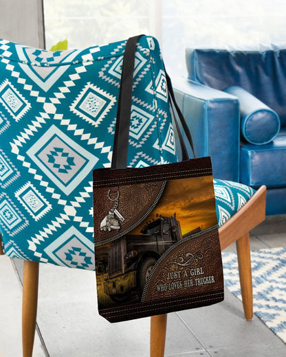 Love Trucker 3D Printed Canvas Tote Bag