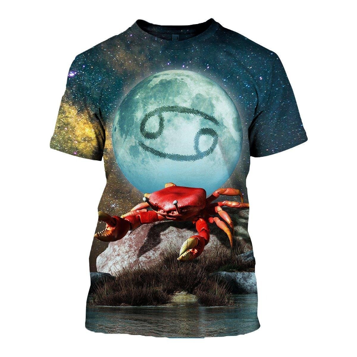 3D ALL OVER PRINTED CANCER ZODIAC T SHIRT NTH160833-Apparel-NTH-T-Shirt-S-Vibe Cosy™