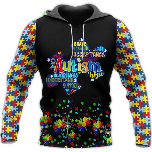 Autism 3D All Over Printed Shirts for Men and Women TT050302-Apparel-TT-Hoodie-S-Vibe Cosy™