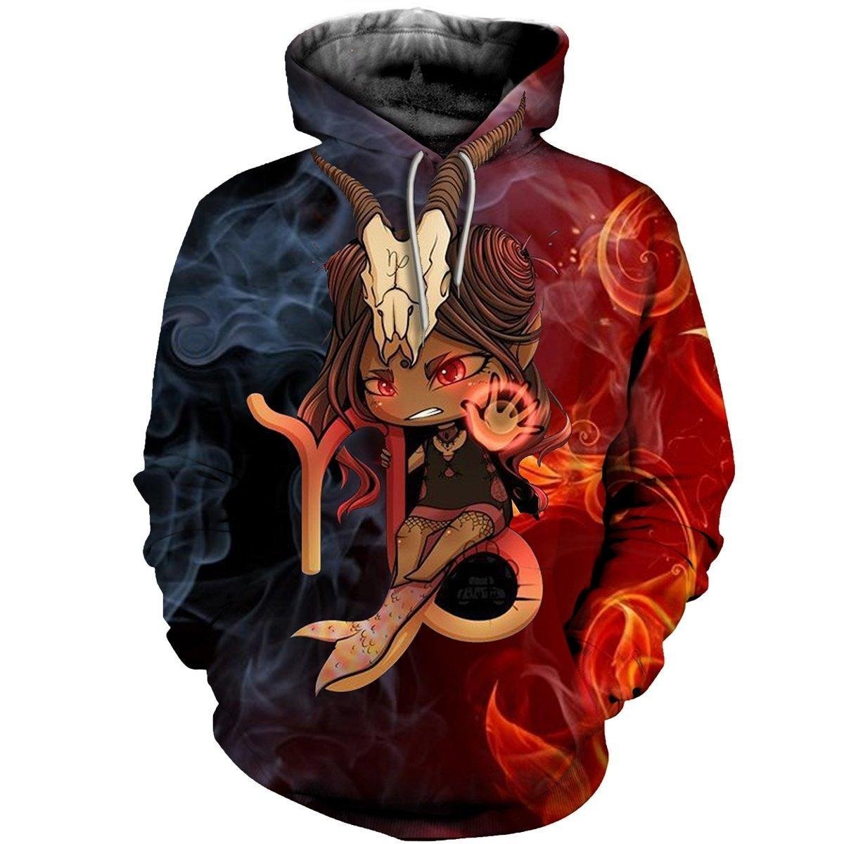 3D ALL OVER PRINTED CAPRICORN ZODIAC T SHIRT NTH160850-Apparel-NTH-Hoodie-S-Vibe Cosy™