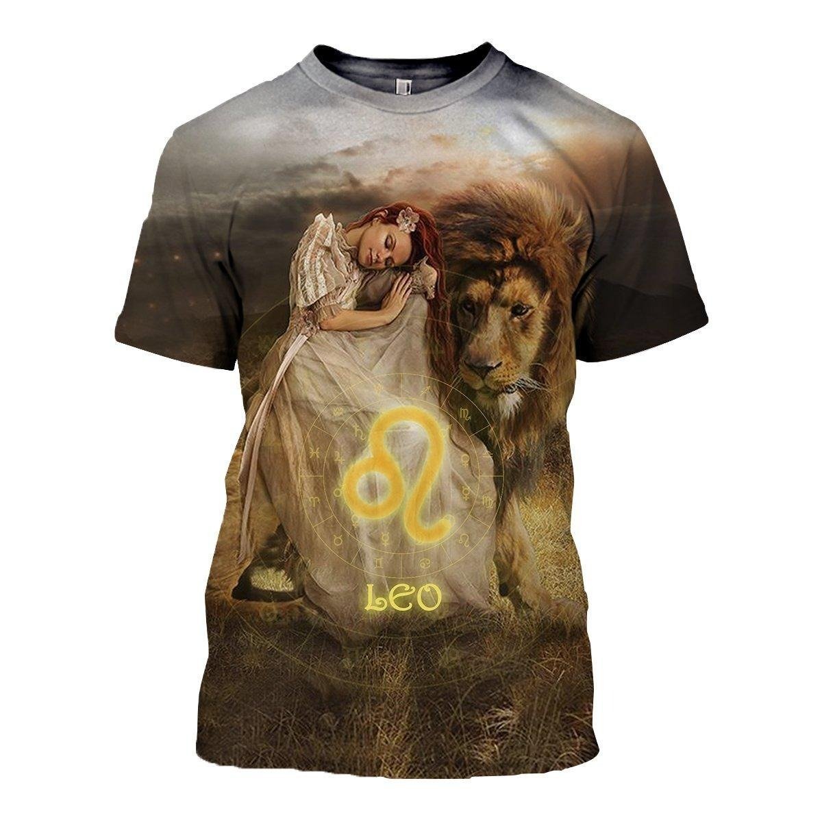 3D ALL OVER PRINTED LEO ZODIAC T SHIRT NTH160864-Apparel-NTH-T-Shirt-S-Vibe Cosy™