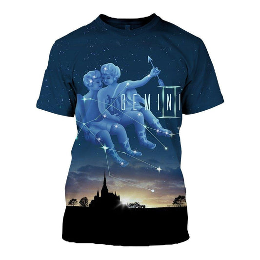 3D ALL OVER PRINTED GEMINI ZODIAC T SHIRT NTH160861-Apparel-NTH-T-Shirt-S-Vibe Cosy™