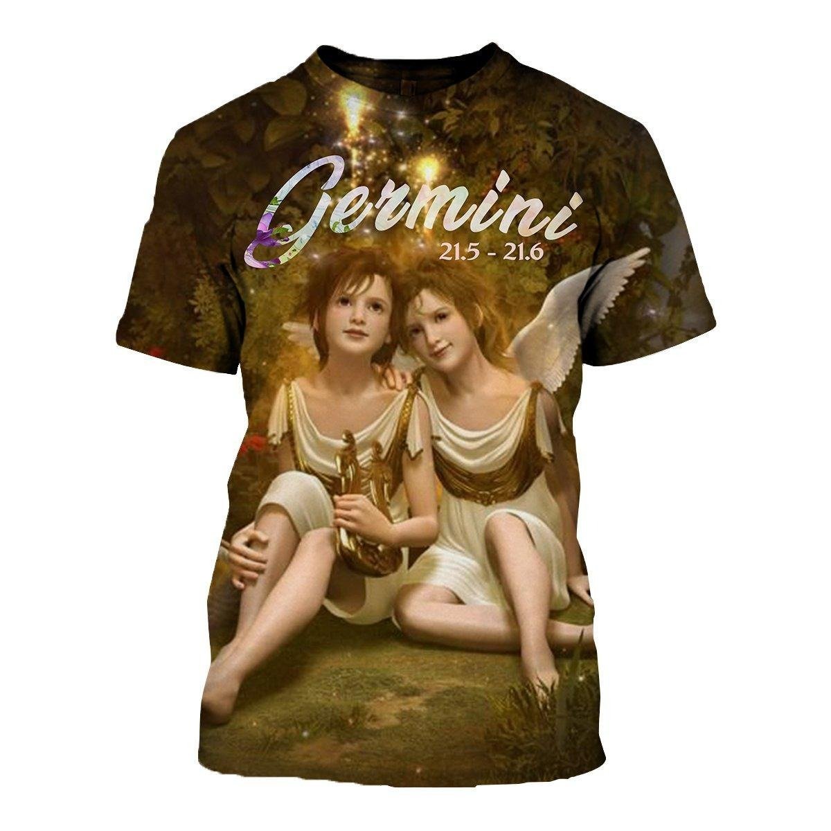 3D ALL OVER PRINTED GEMINI ZODIAC T SHIRT NTH160860-Apparel-NTH-T-Shirt-S-Vibe Cosy™
