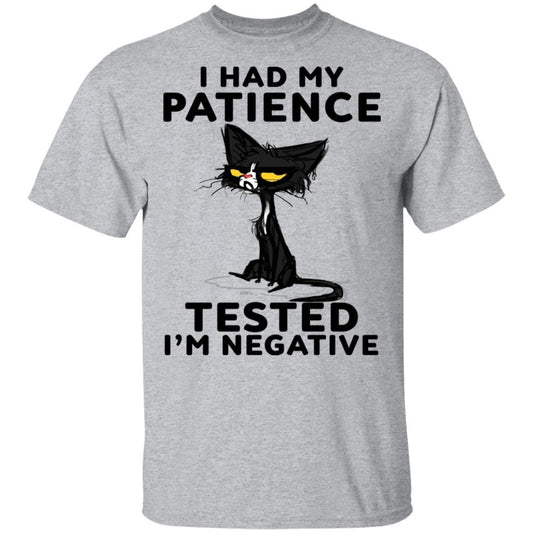Black Cat I Had My Patience Tested I'm Negative shirts-Apparel-HD09-T-Shirt-6XL-Vibe Cosy™