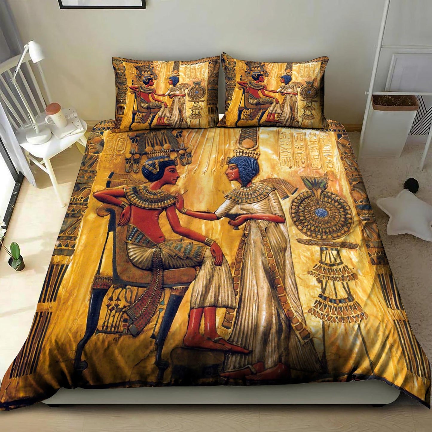 Ancient Egypt Bedding Set-HP Art-Bedding-HP Arts-Twin-Vibe Cosy™