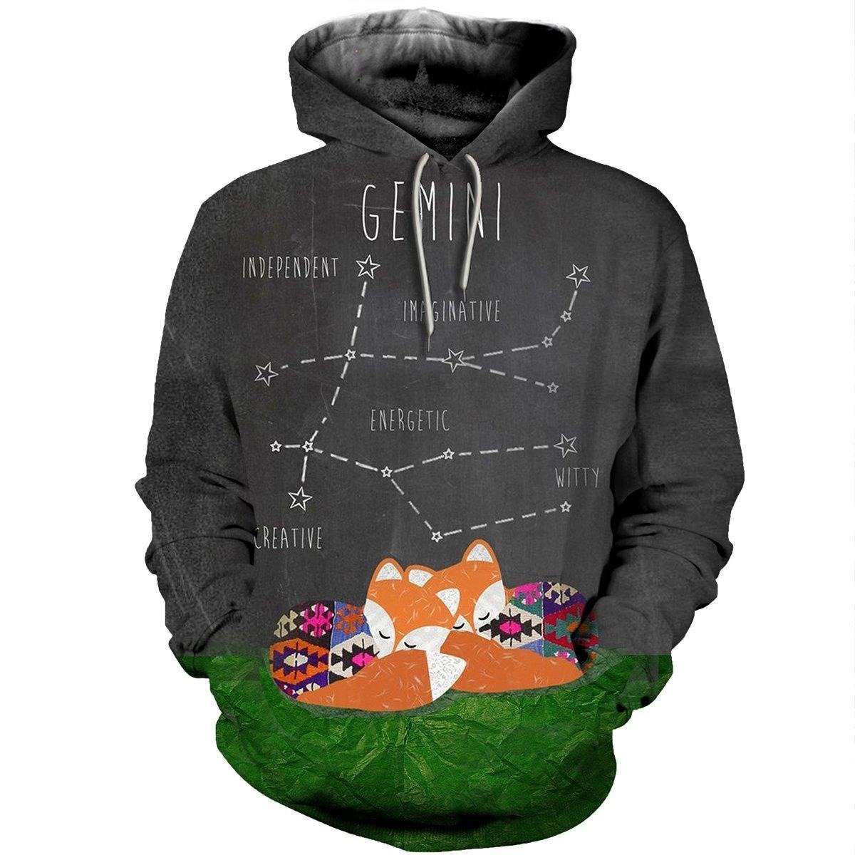 3D ALL OVER PRINTED GEMINI ZODIAC T SHIRT NTH160859-Apparel-NTH-Hoodie-S-Vibe Cosy™