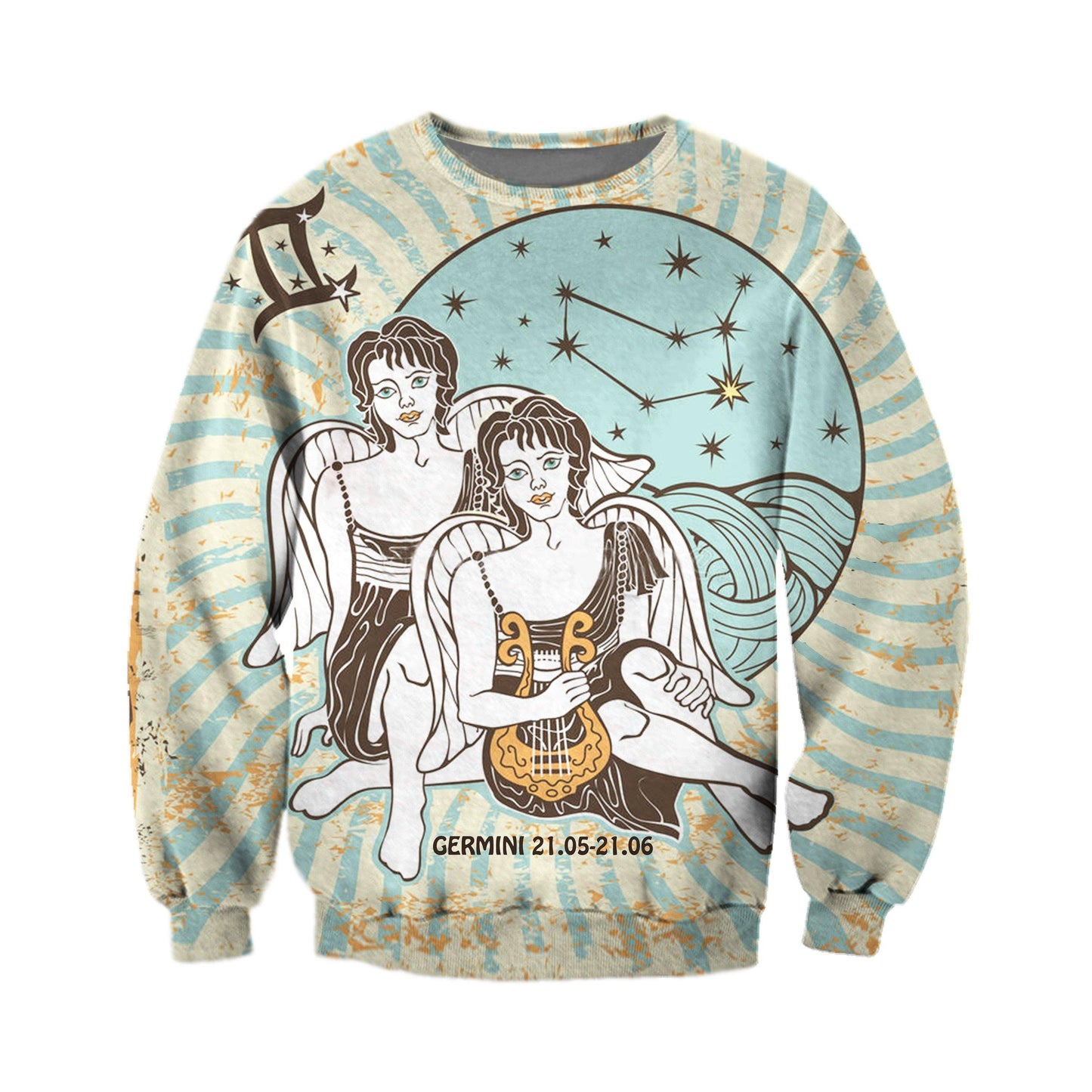 3D ALL OVER PRINTED GEMINI ZODIAC T SHIRT NTH160858-Apparel-NTH-Sweat Shirt-S-Vibe Cosy™
