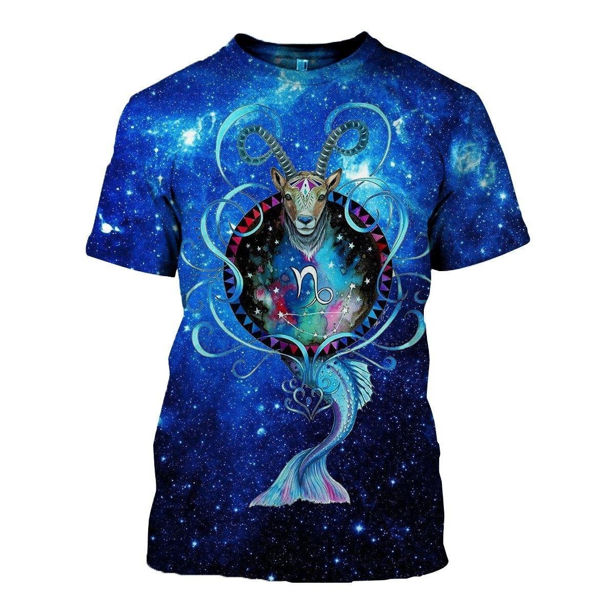 3D ALL OVER PRINTED CAPRICORN ZODIAC T SHIRT NTH160848-Apparel-NTH-T-Shirt-S-Vibe Cosy™