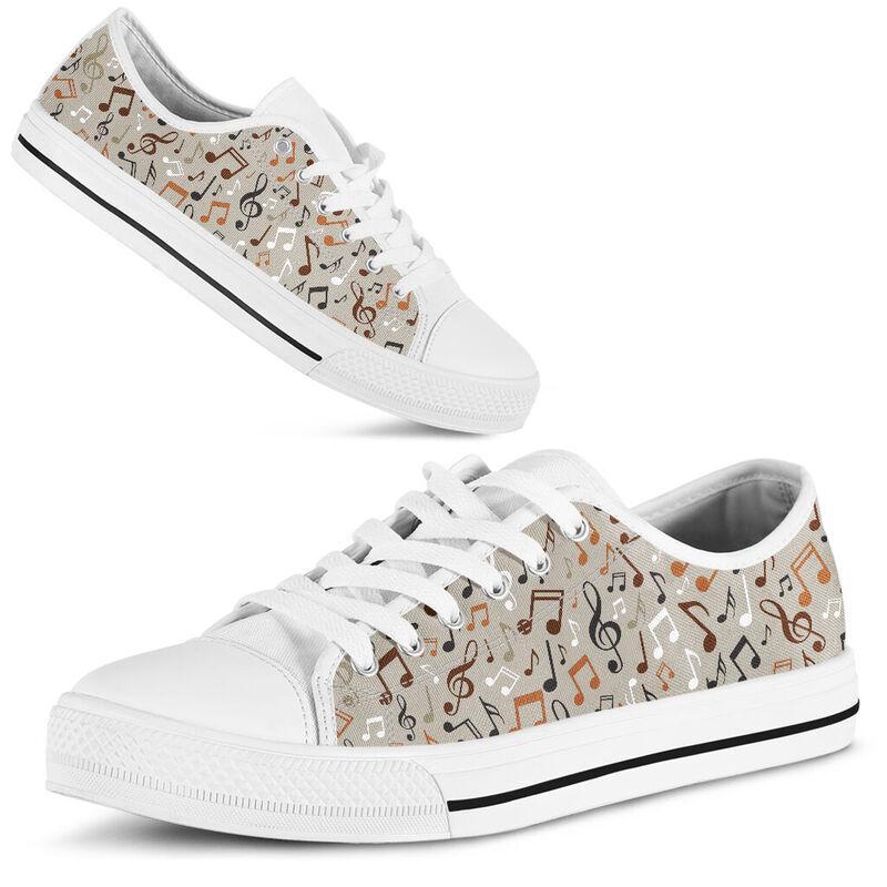 Music Note 3D All Over Printed Sneaker For Men And Women TT210201-TT-Unisex Low Top Canvas Shoes-White-EU36 (US6)-Vibe Cosy™