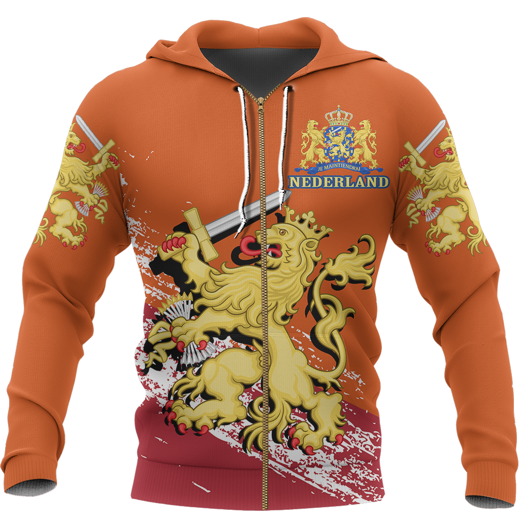 The Netherlands Lion Special Hoodie-Apparel-Phaethon-Zip-Hoodie-S-Vibe Cosy™