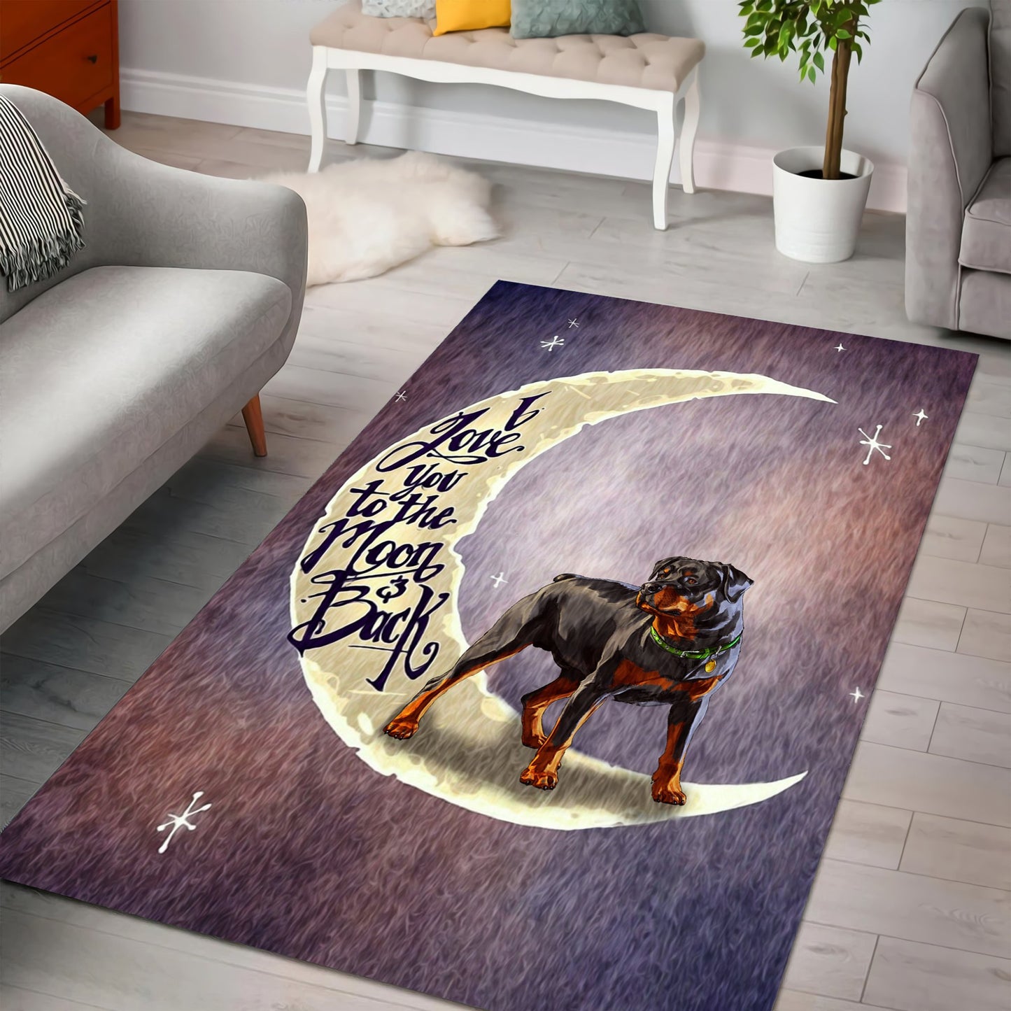 Rottweiler rectangle rug HG91502