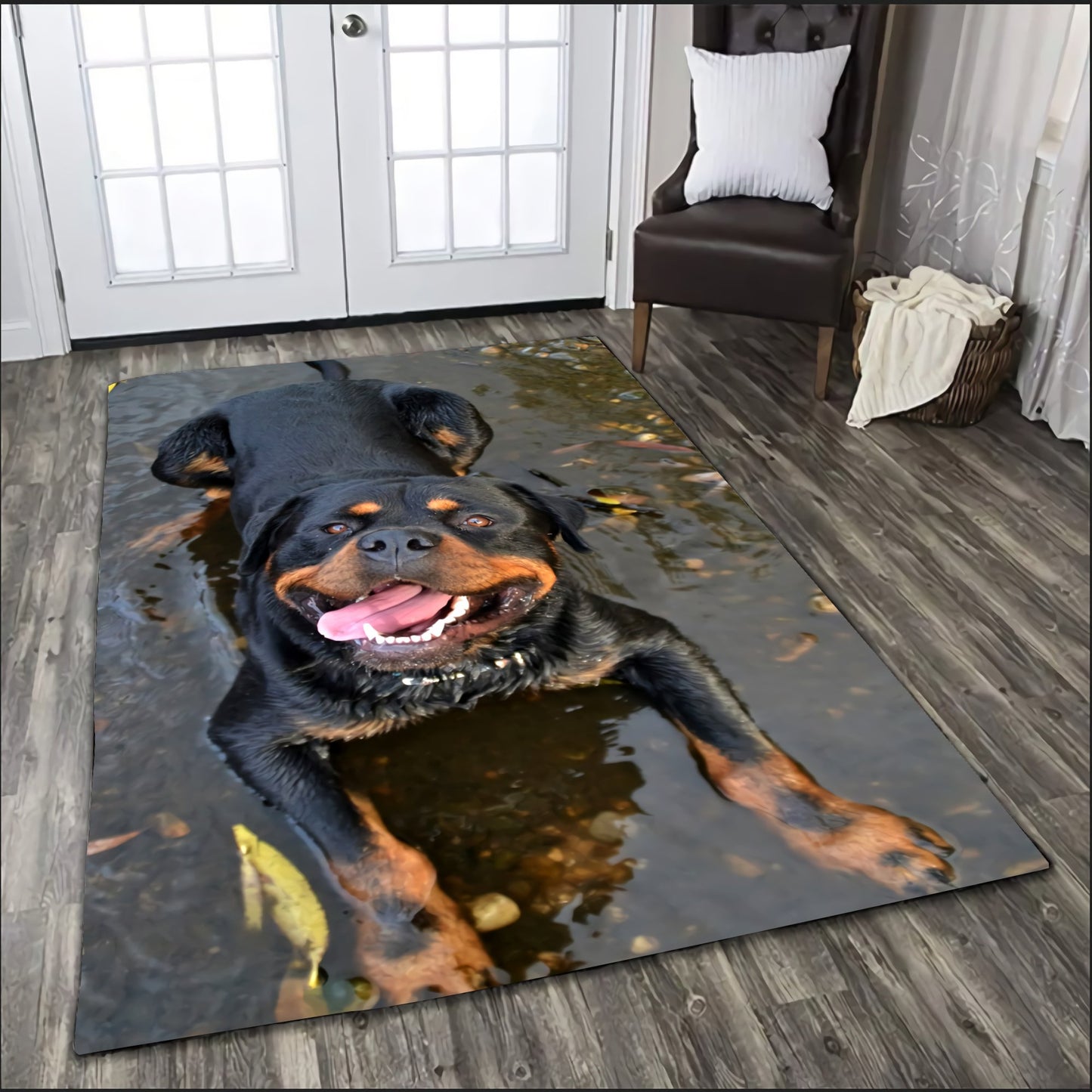 Rottweiler rectangle rug HG91501