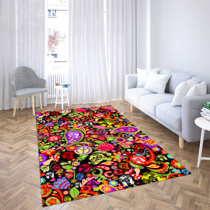 Love Skull Hippie Rug