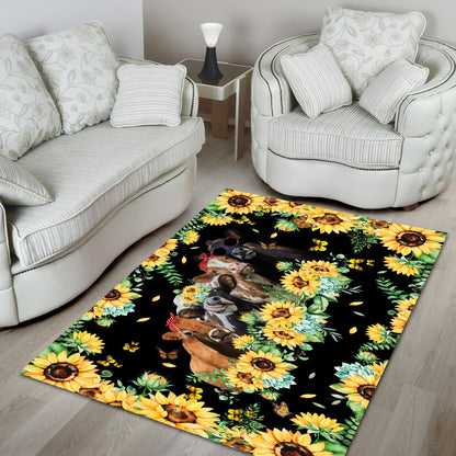 Cool Heifers And Sunflower Rug HHT19092002-MEI
