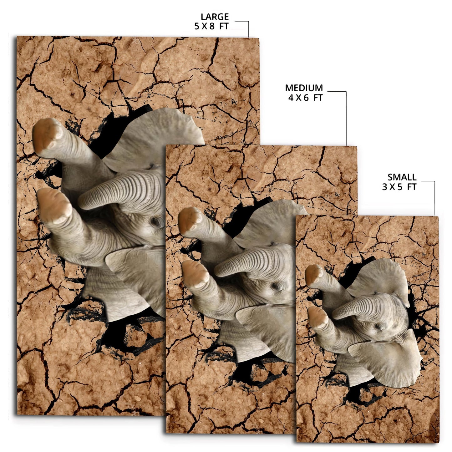 Elephant rectangle rug HG71506S-Rug-HG-5' X 8'-Vibe Cosy™