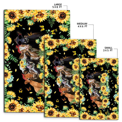Cool Heifers And Sunflower Rug HHT19092002-MEI