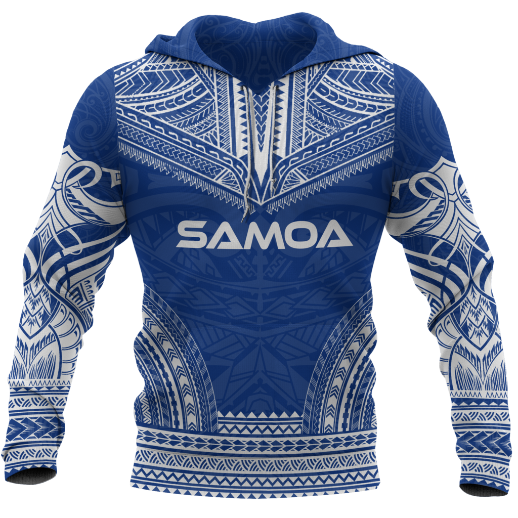 Samoa Polynesian Chief Hoodie - Blue Version DTD11062004-Apparel-PL8386-Vibe Cosy™