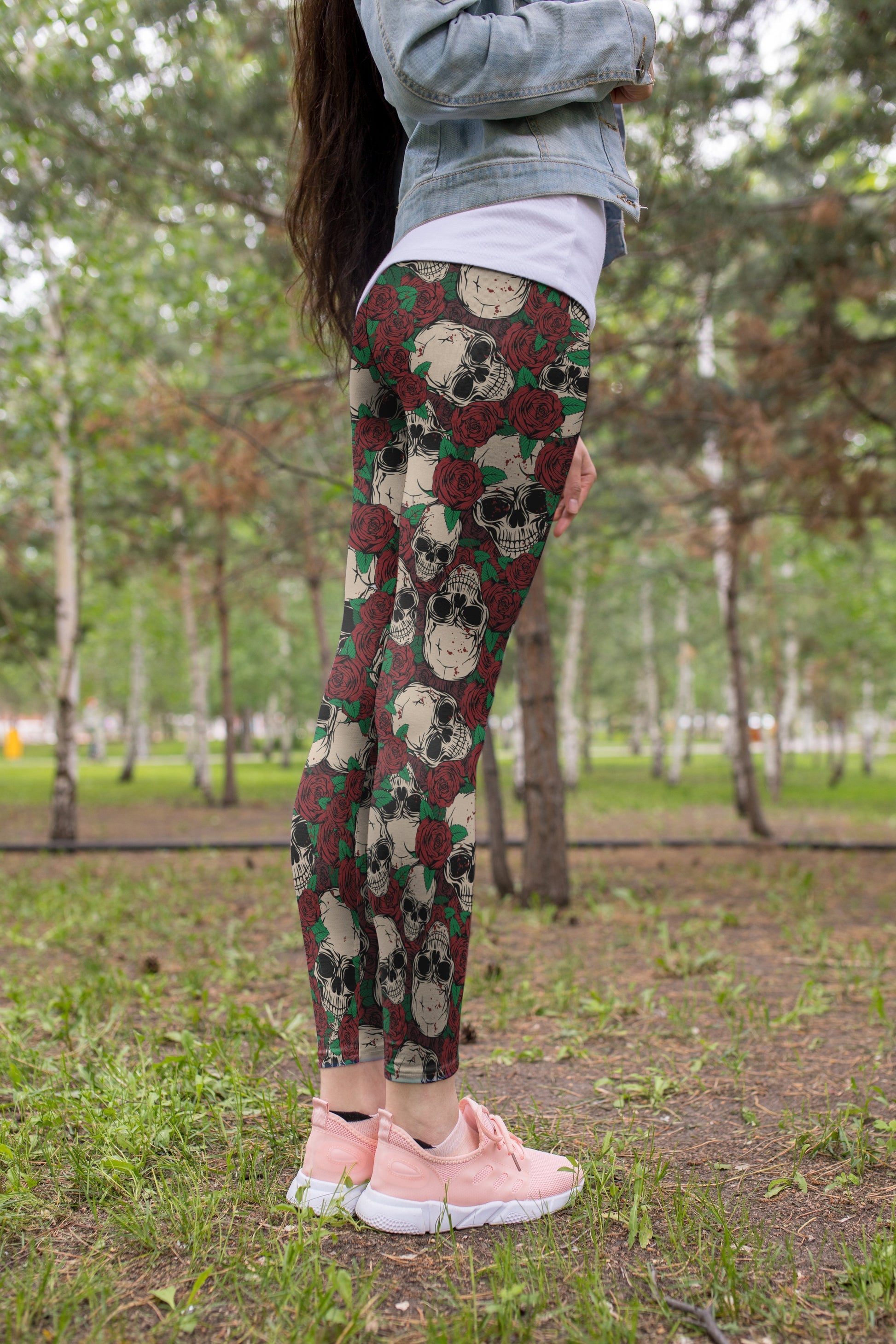 3D All Over Print Skull and Rose Legging-Apparel-Khanh Arts-Legging-S-Vibe Cosy™