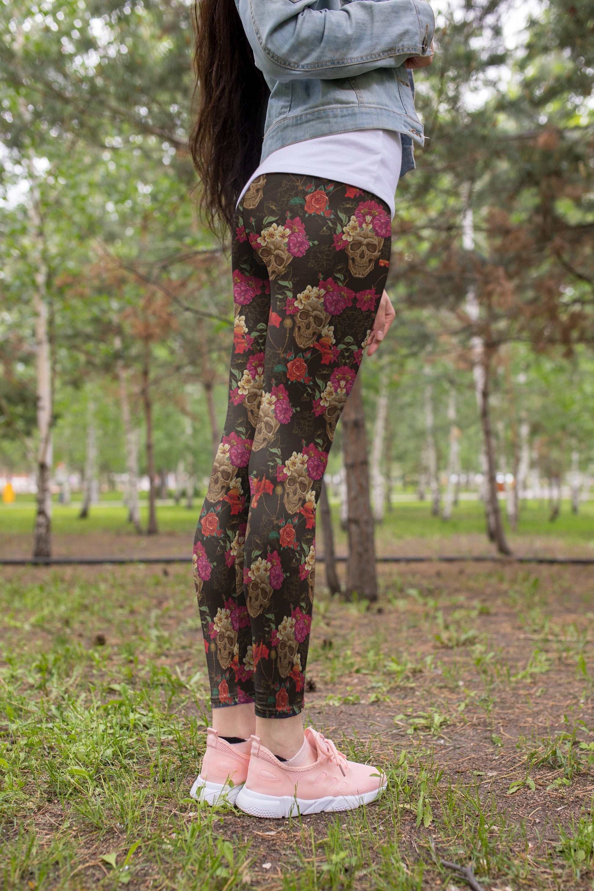 3D All Over Print Skull Flower Legging-Apparel-Khanh Arts-Legging-S-Vibe Cosy™