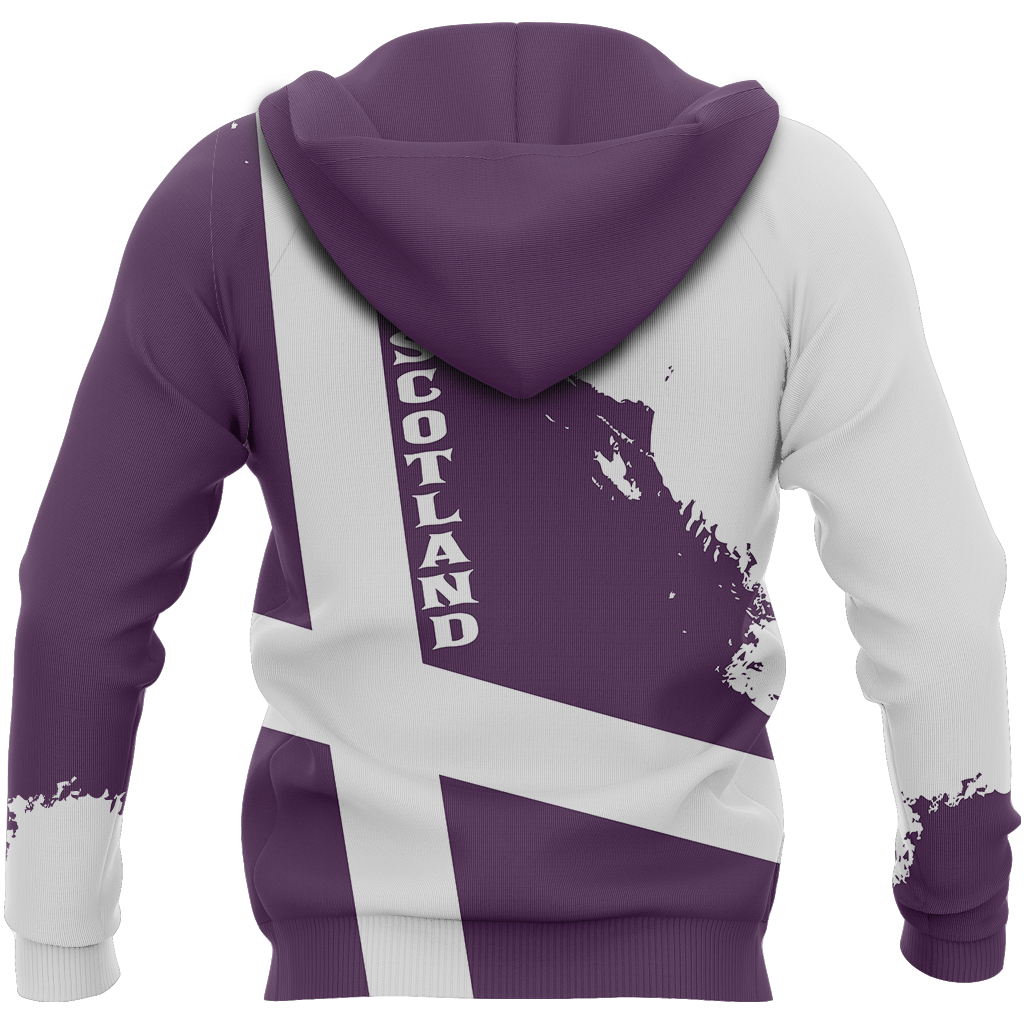 Scotland Flag Pullover Hoodie Brush Style (Purple)-Apparel-HD09-Zip Hoodie-S-Vibe Cosy™