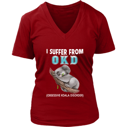AUSTRALIA OKD T-SHIRT K5-T-SHIRTS-HP Arts-District Womens V-Neck-Red-S-Vibe Cosy™