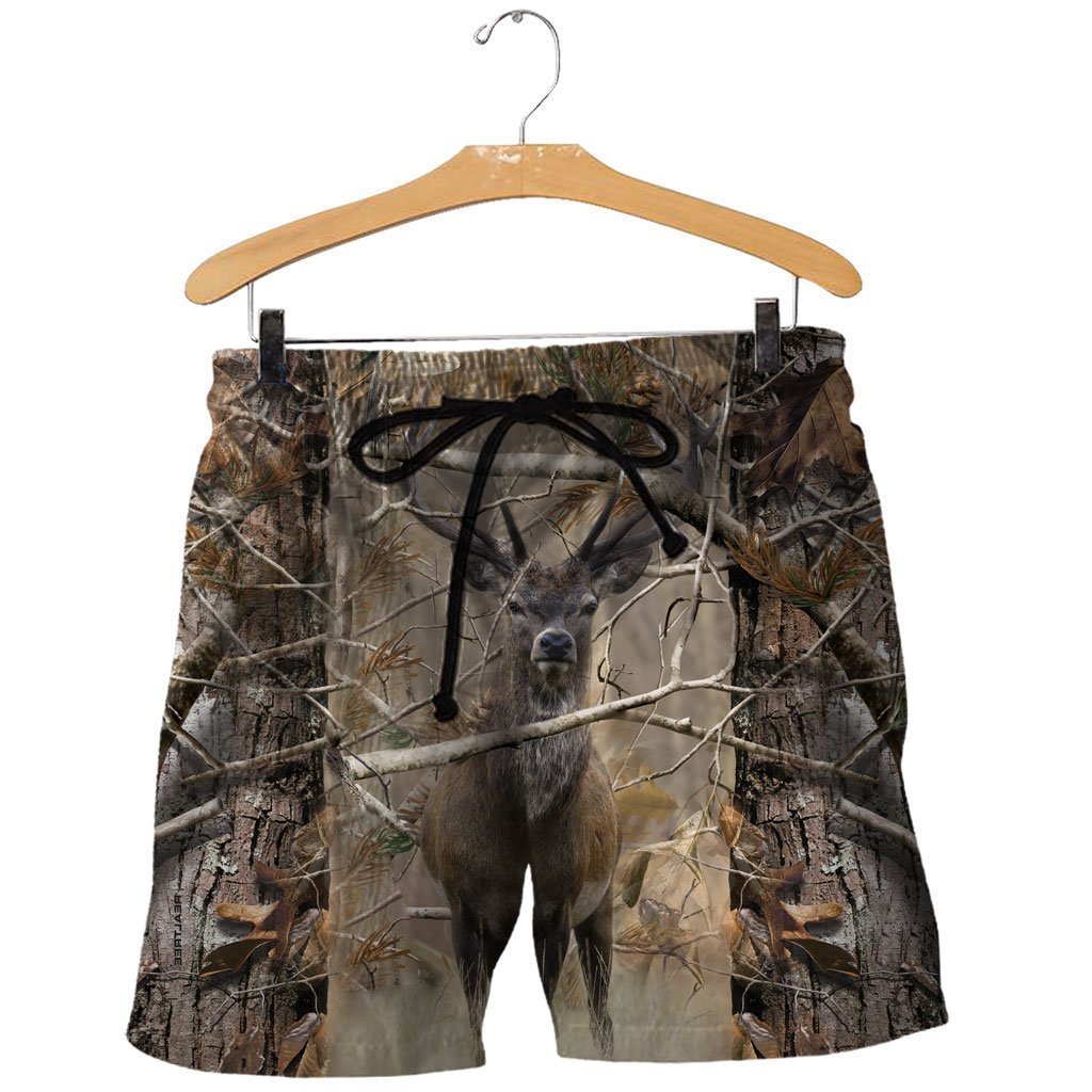 3D All Over Printed Real Tree Camo Deer Shirts-Apparel-HP Arts-SHORTS-S-Vibe Cosy™