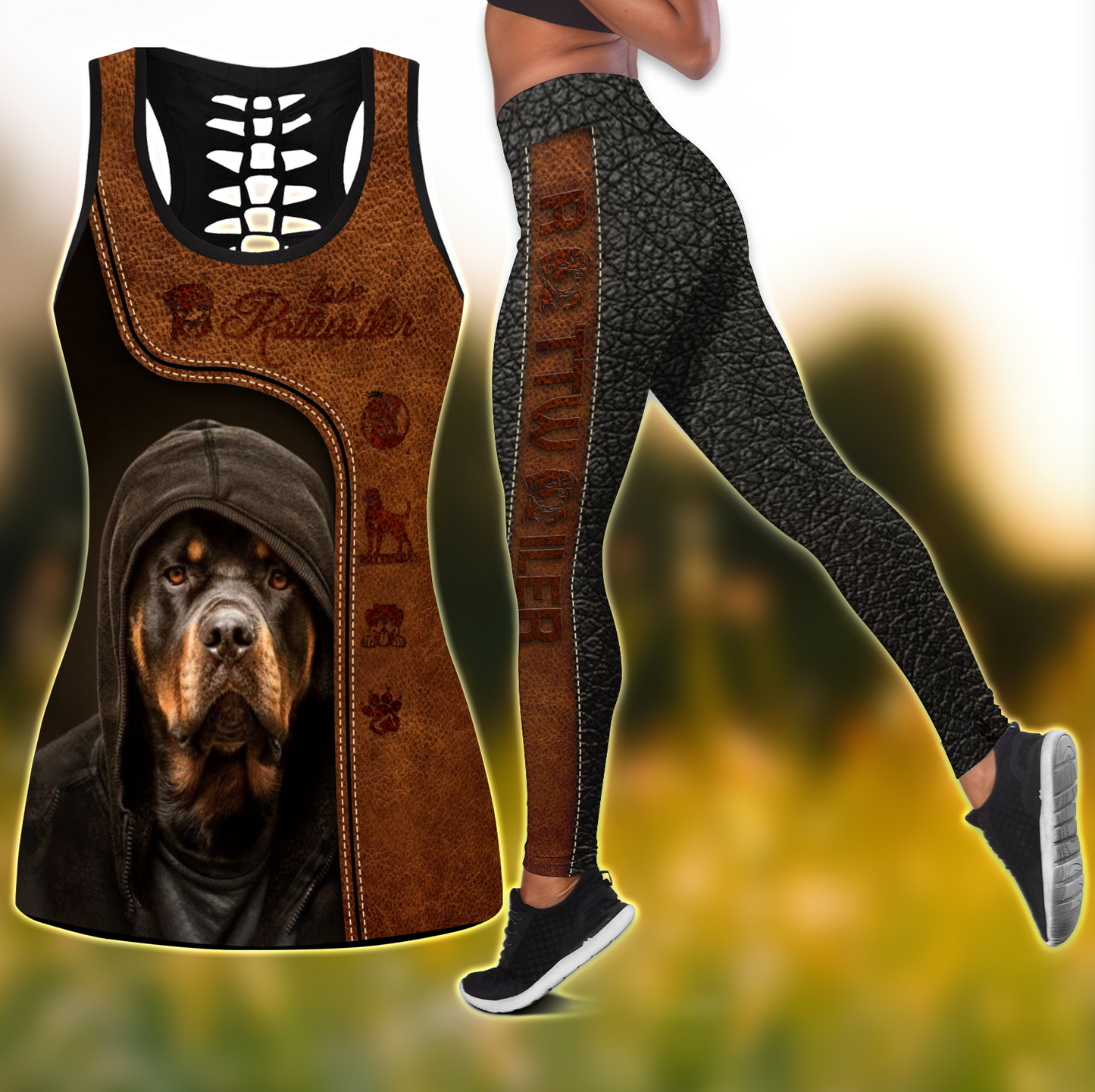 Love Rottweiler Combo Legging + Tank by SUN Pi200424-Apparel-SUN-S-S-Vibe Cosy™
