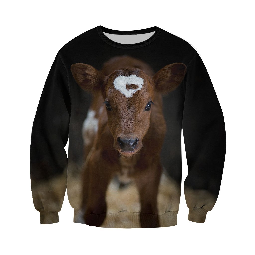 3D All Over Printed Yellow Baby Cow-Apparel-HP Arts-Sweatshirt-S-Vibe Cosy™