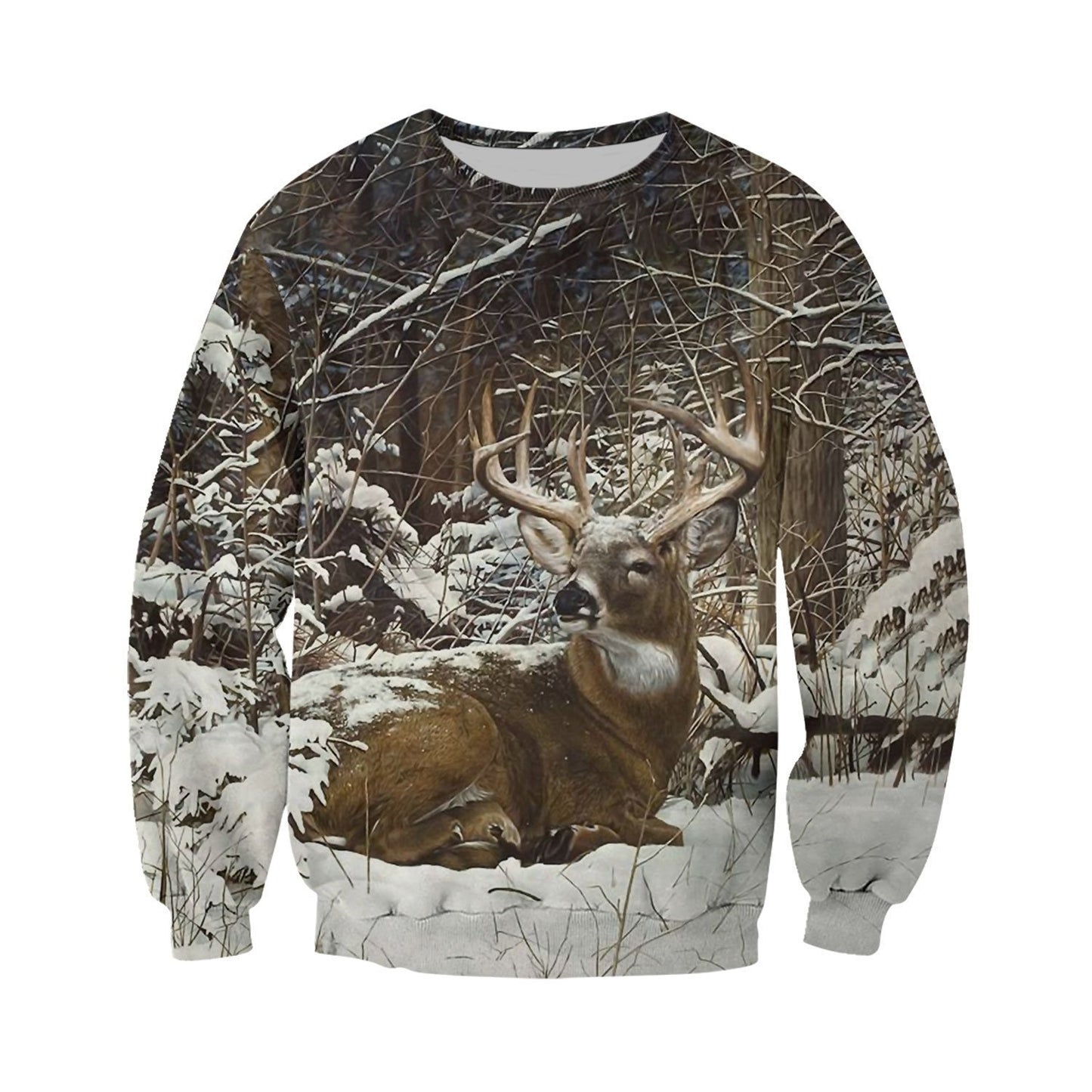 3D All Over Printed Winter Deer Shirts-Apparel-HP Arts-Sweatshirt-S-Vibe Cosy™