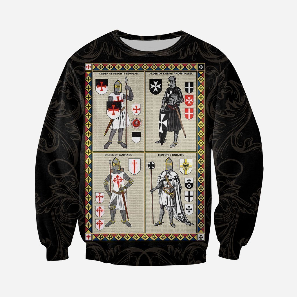 3D All Over Printed Four Types Of Knight Shirts and Shorts-Knight Templar-LIASOSO-Sweatshirt-XS-Vibe Cosy™