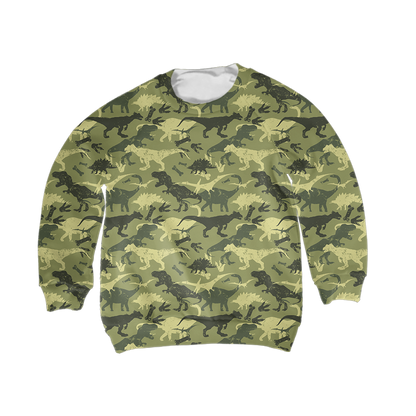 Dinosaur Beautiful Camo 3D all over printed shirts for Kids