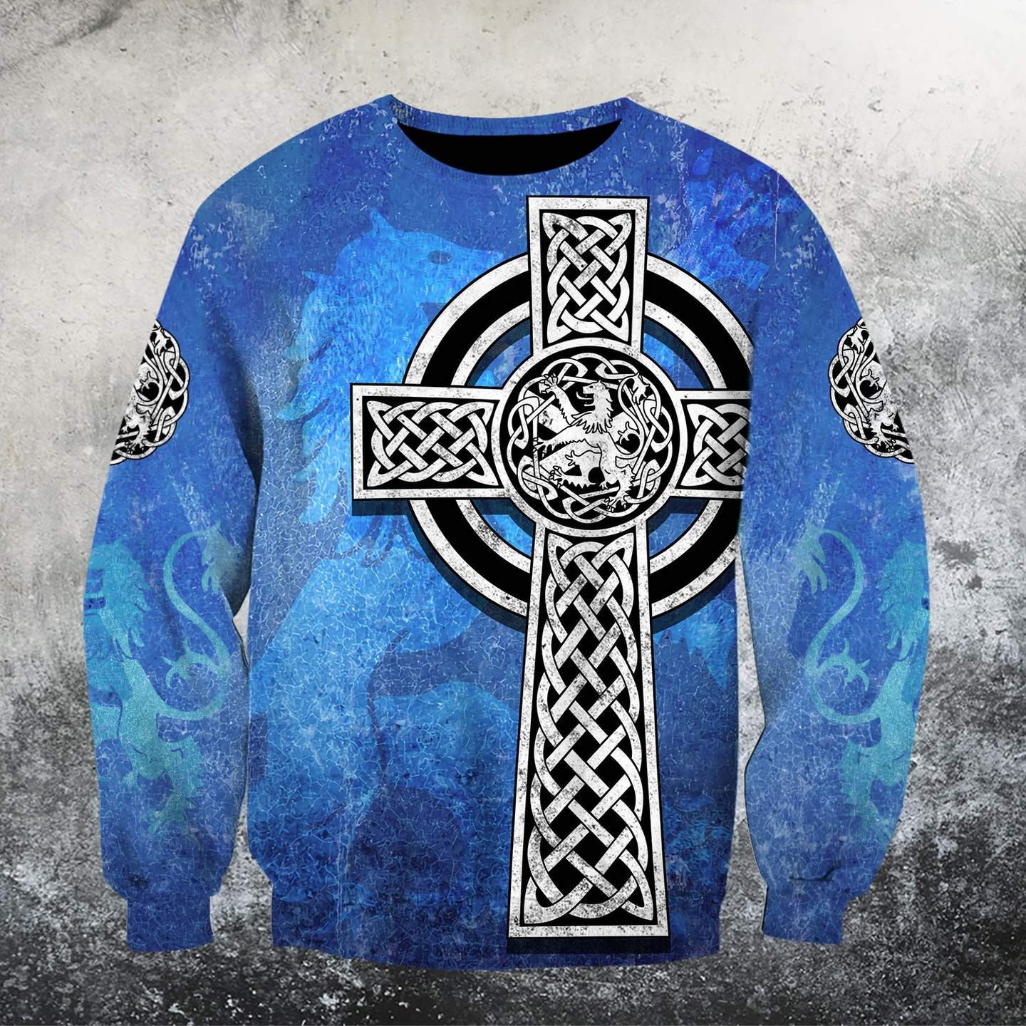 Celtic Cross Lion MP739-Apparel-MP-Sweat Shirt-S-Vibe Cosy™